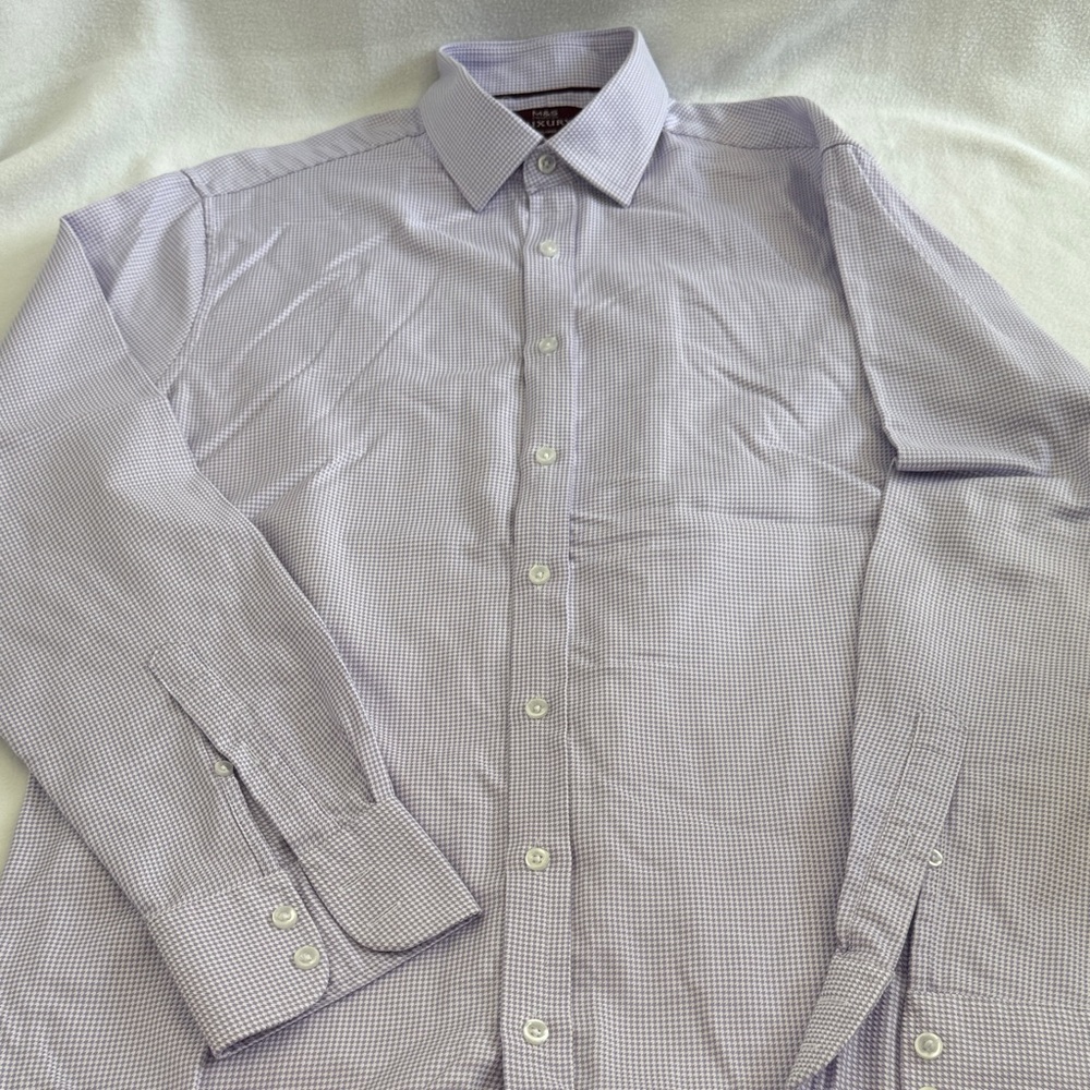 Men's M&S Purple Checkered Shirt